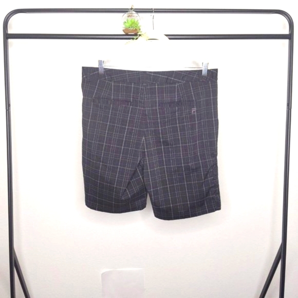 Fila Sport Black/Gray Plaid Flat Front Golf Shorts - Picture 7 of 10